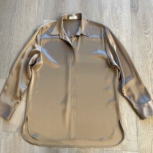 Gold Oversized Button-up blouse ARITZIA